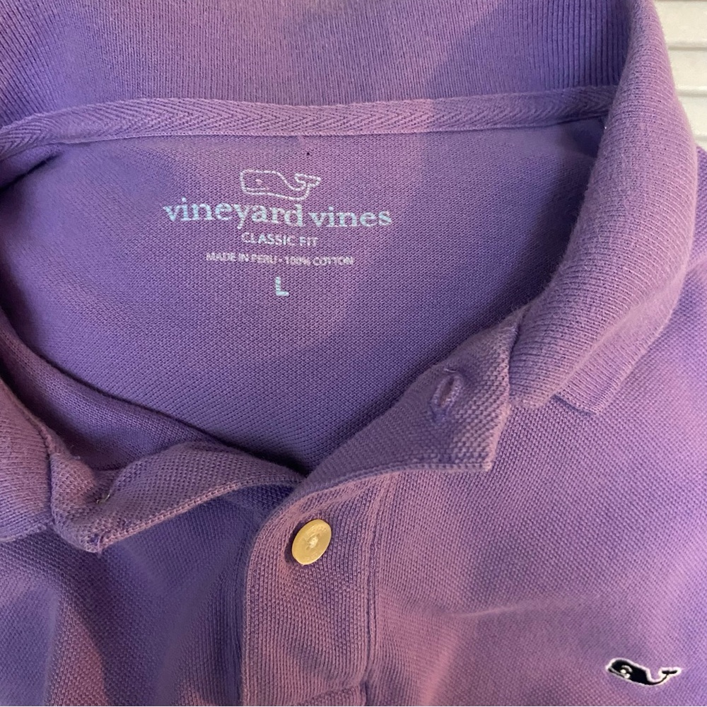 Vineyard Vines Size Large Classic Fit Purple Polo Cotton - Picture 6 of 6